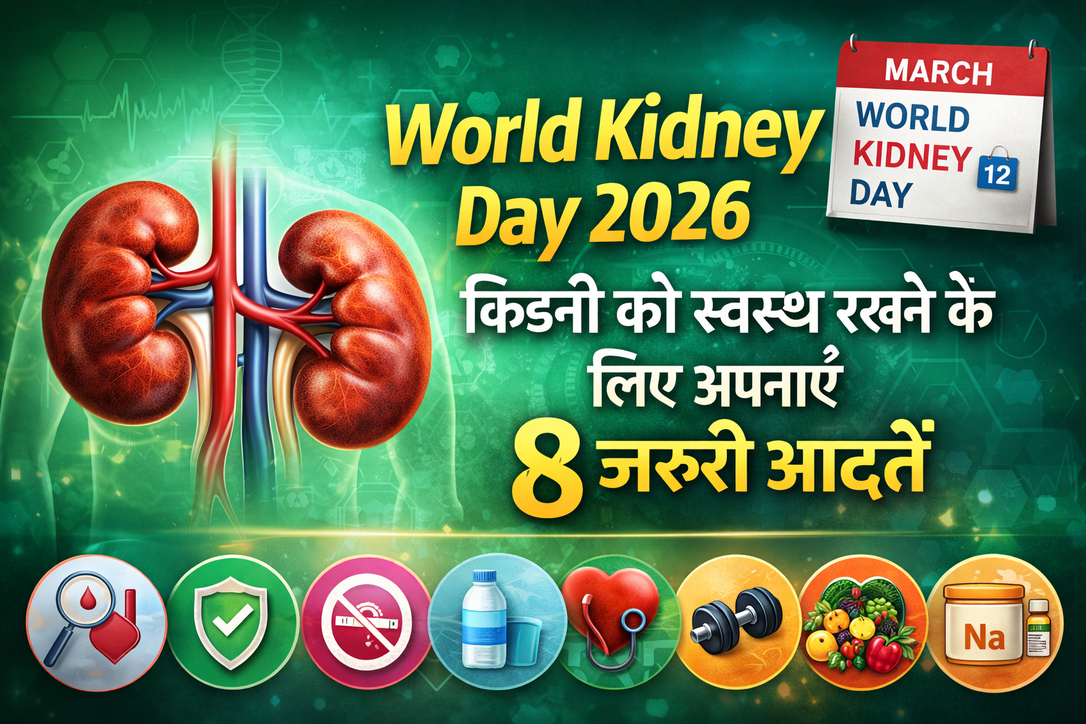 World Kidney Day 2026: किडनी को स्वस्थ रखने के लिए अपनाएं ये 8 जरूरी आदतें